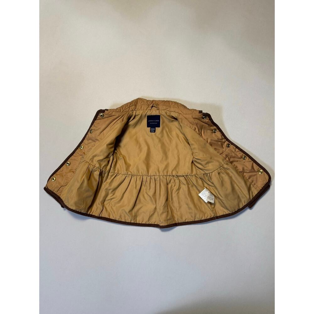 Janie and Jack Quilted Camel Brown Jacket w/ Bow 18–24 Months - Picture 5 of 9